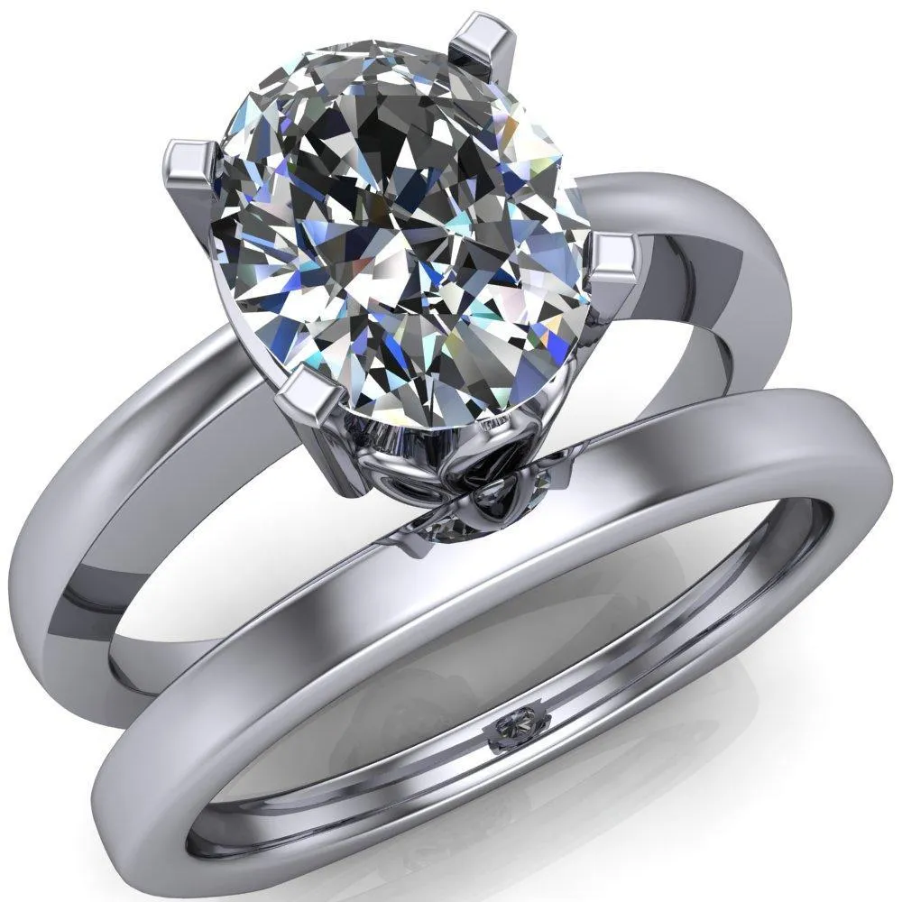 Oreli Oval Center Stone 4 Prong Basket Setting