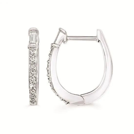 Ostbye Diamond Baguette and Round Hoop Earrings