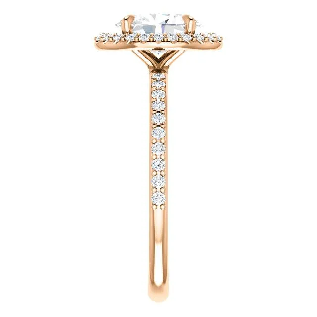 Oval Center Stone Diamond Accent Ice Halo Ring