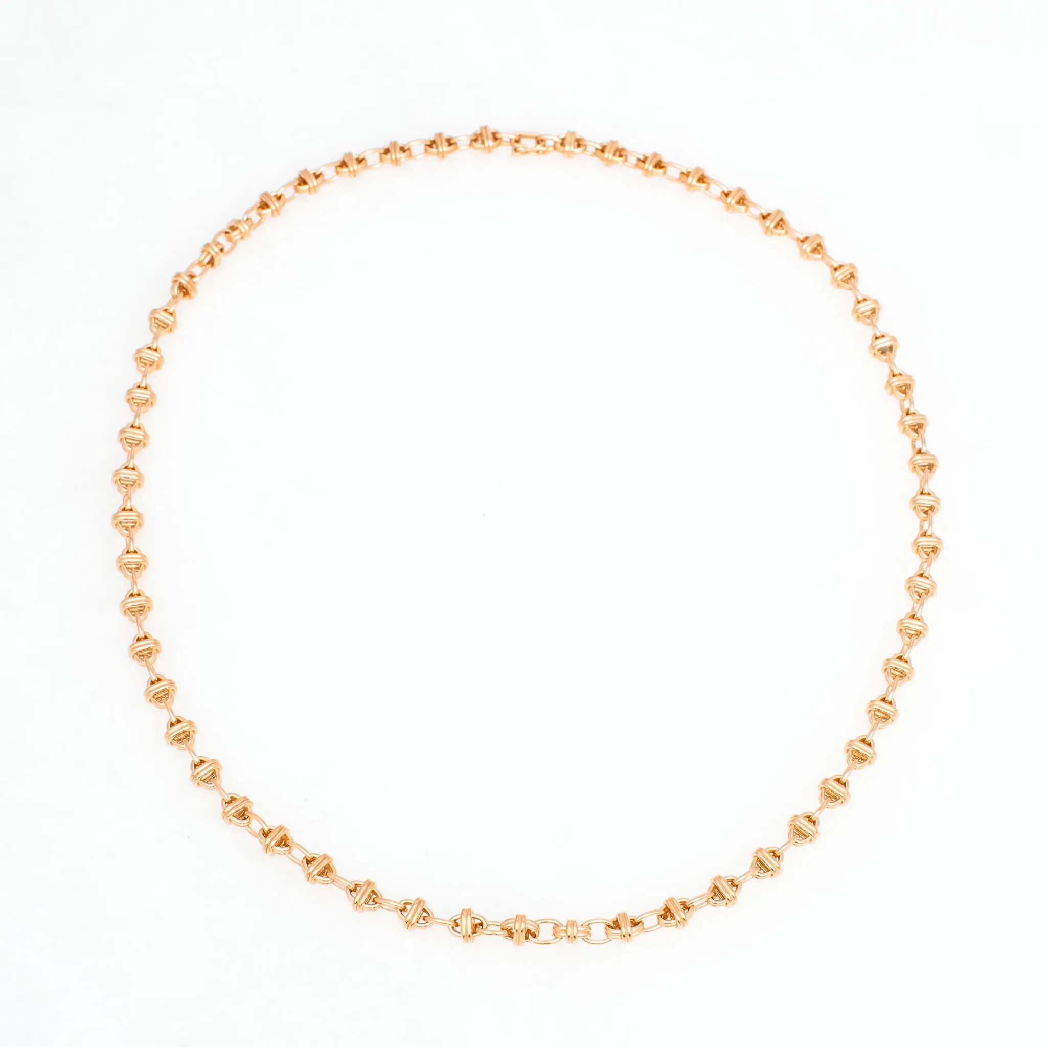 Oval Chain Necklace, 18K Yellow Gold, Small Link, 18"