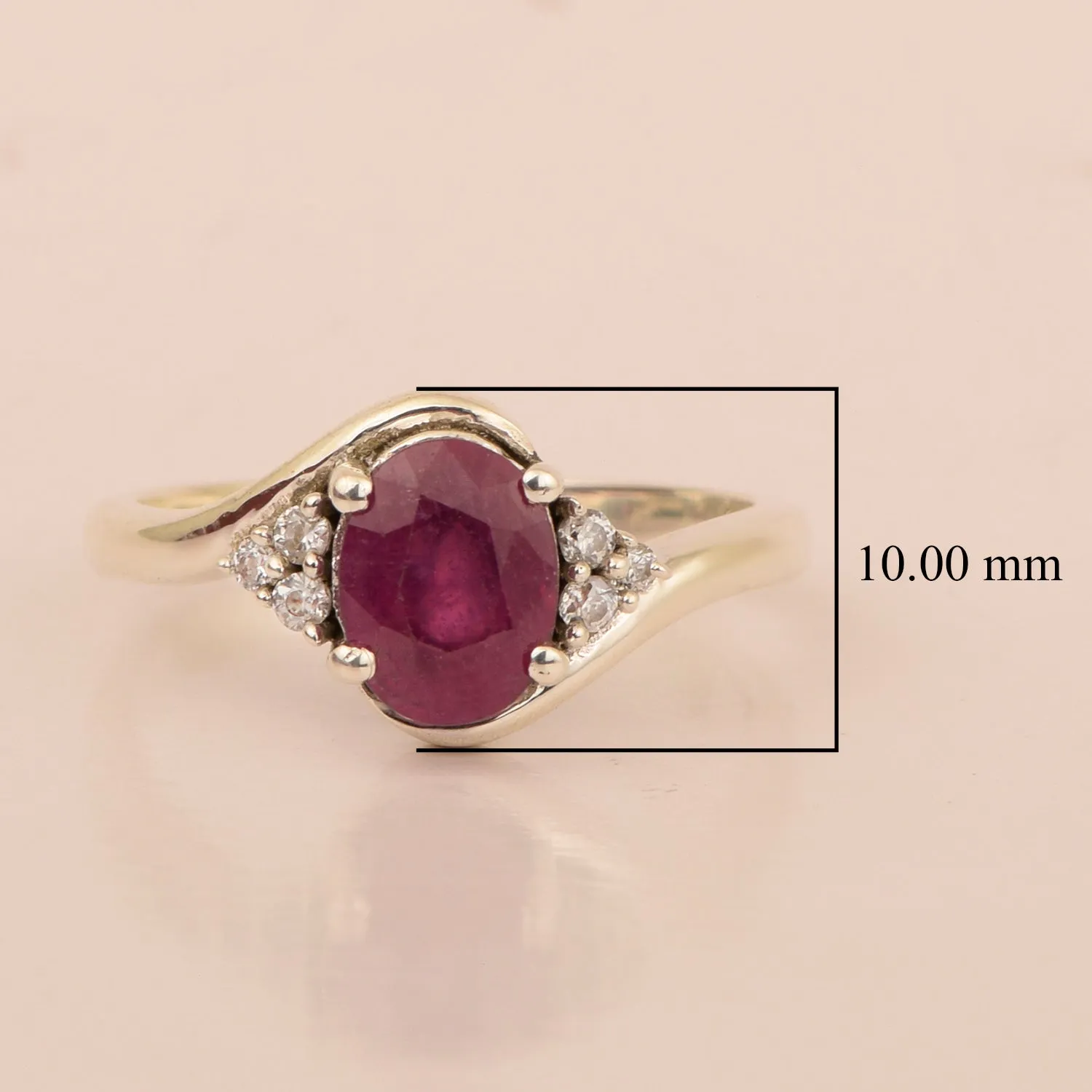 Oval Cut 1.5 Ctw Ruby Sterling Silver Solitaire Rings