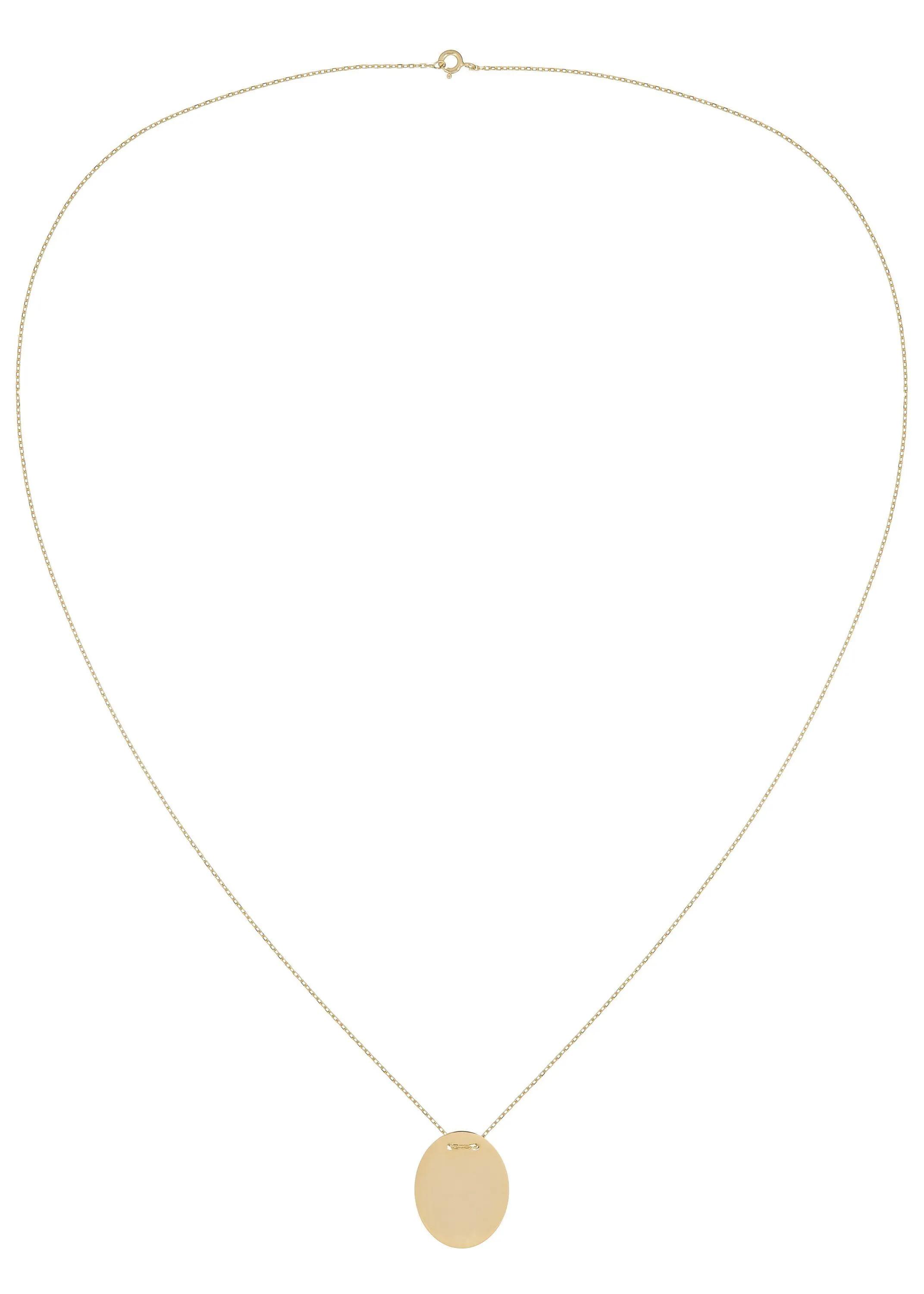 Oval Disc Necklace 14K