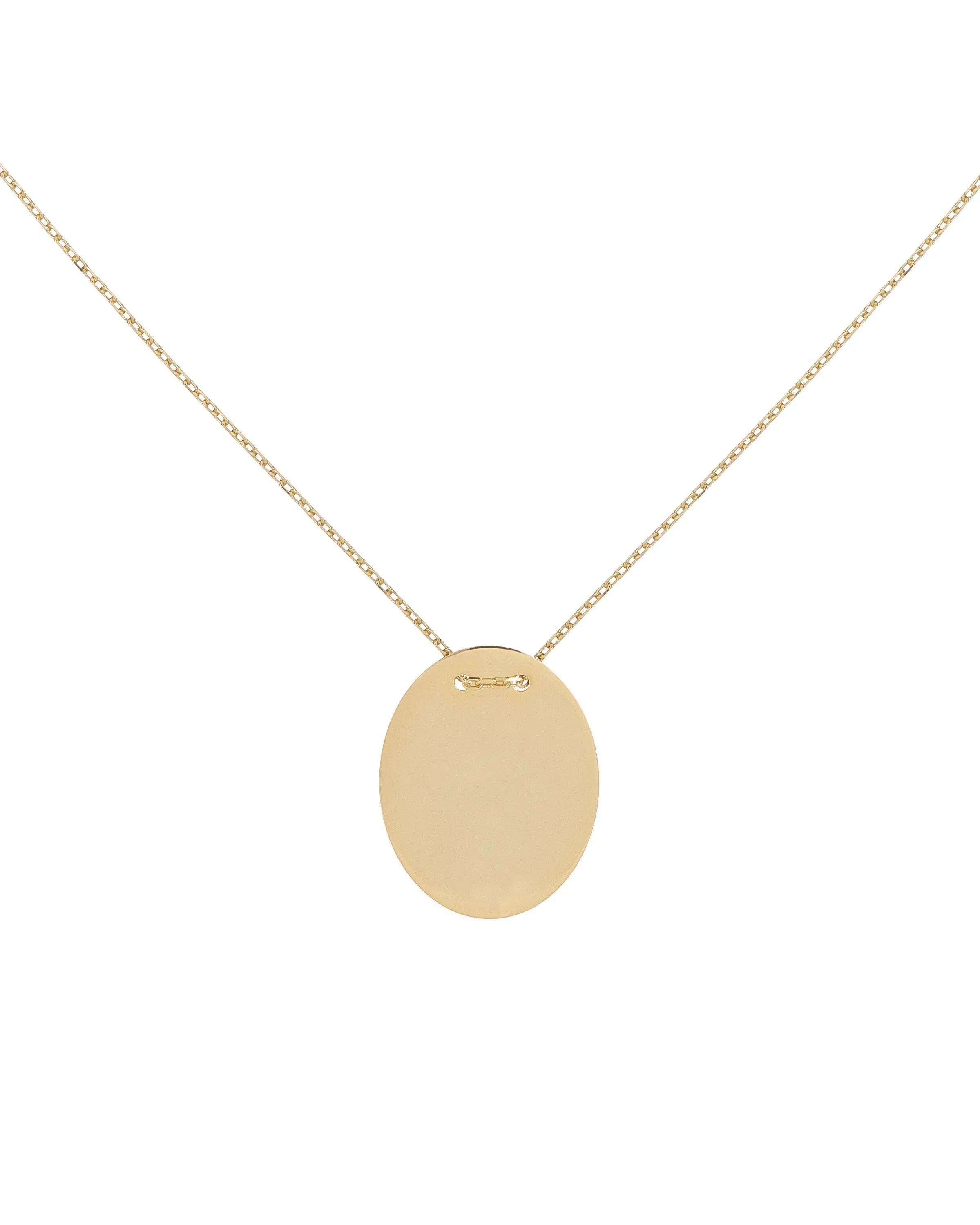 Oval Disc Necklace 14K