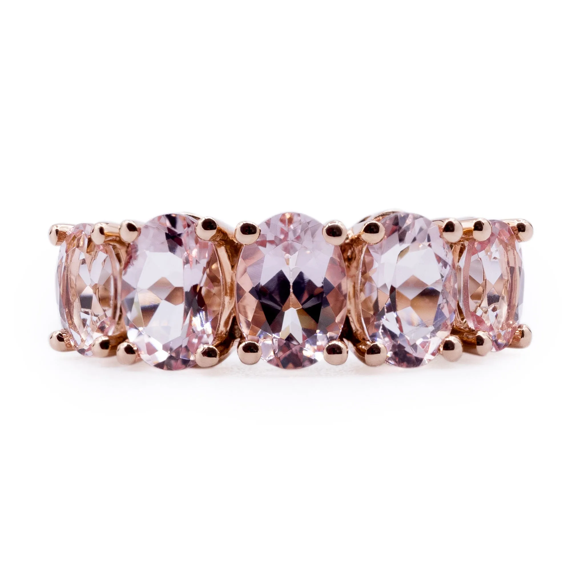 Oval Morganite Five Stone Band