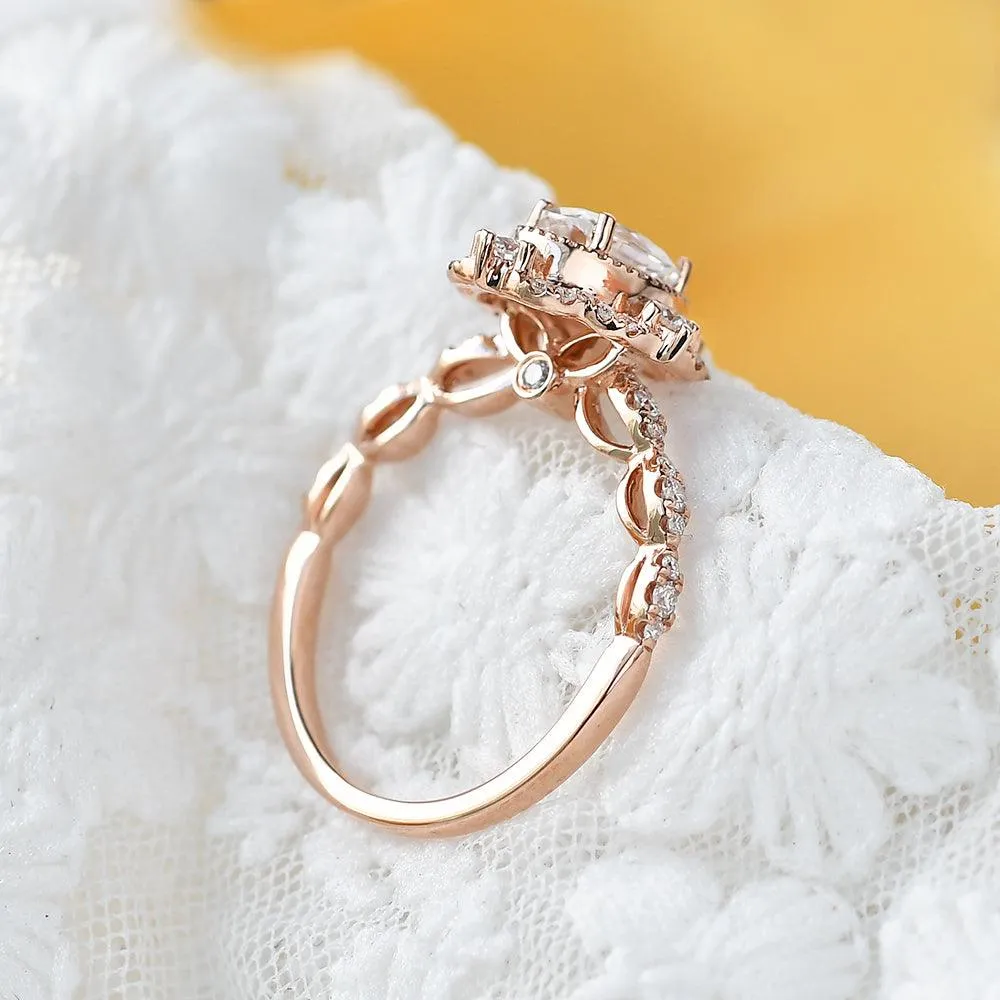 Oval Shaped Moissanite Engagement Bridal Ring - Neriah