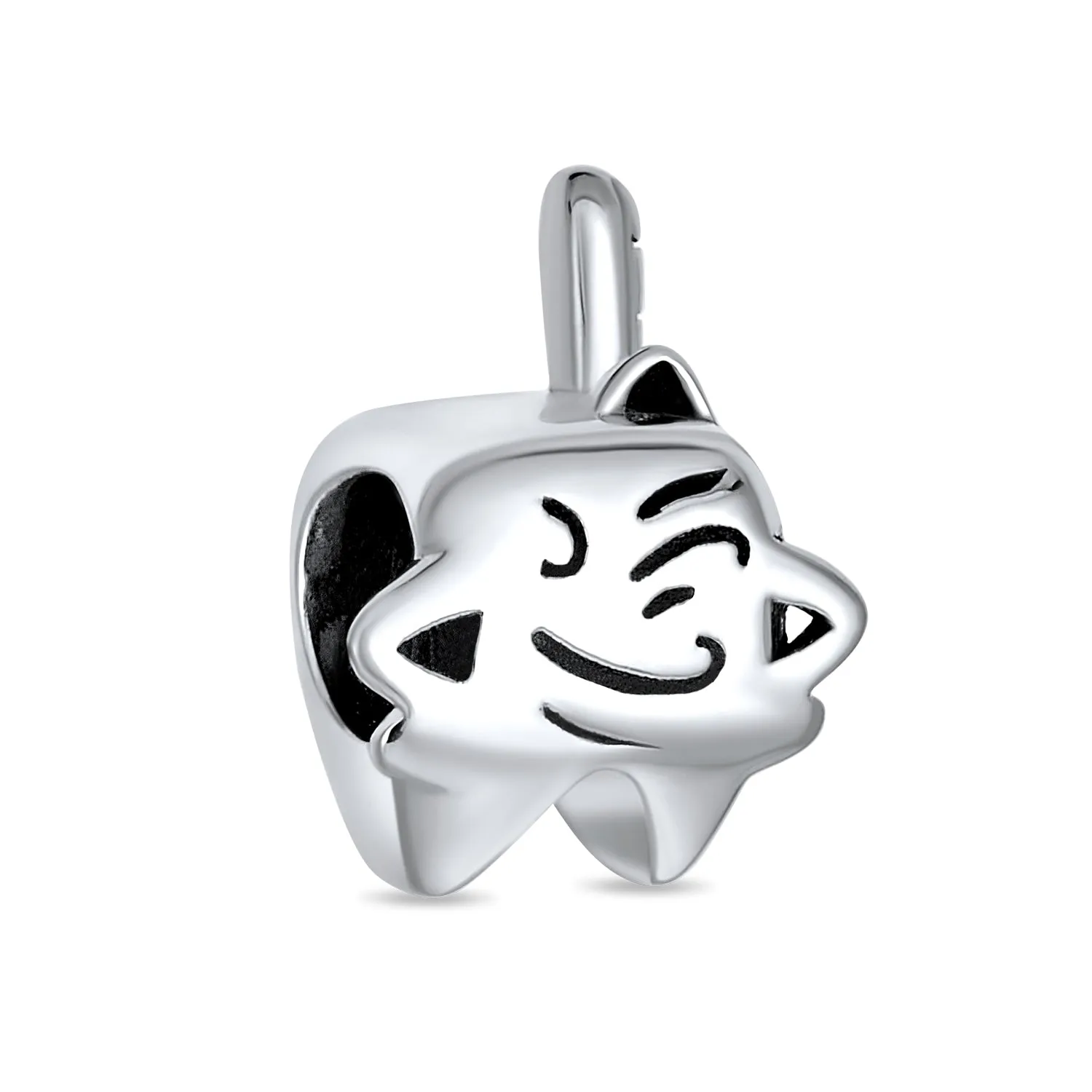 Oxidized .925 Sterling Silver Tooth Fairy Dentist Charm Bead European Bracelet