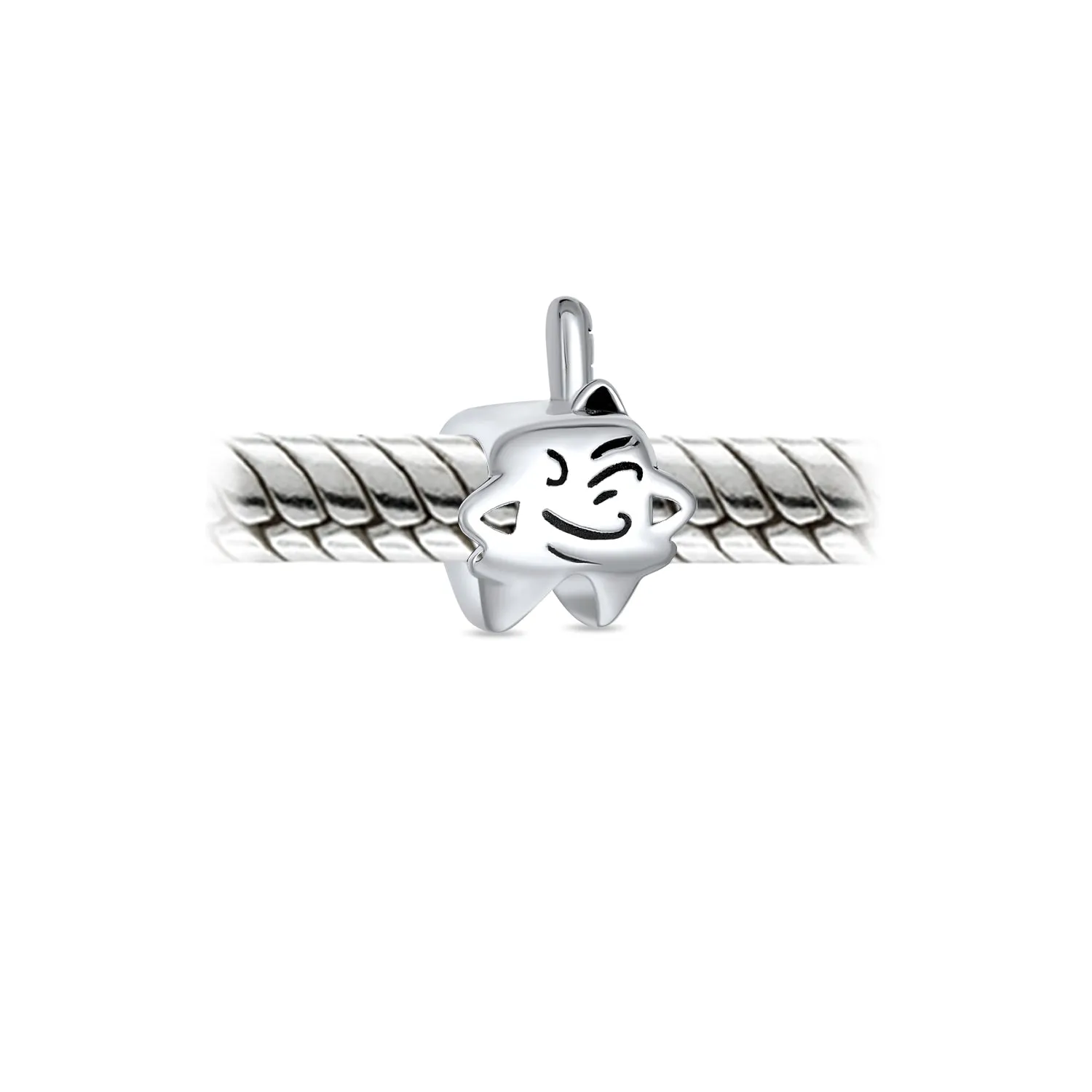 Oxidized .925 Sterling Silver Tooth Fairy Dentist Charm Bead European Bracelet