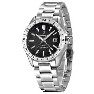 Pagani Design Silver Stainless Steel Black Dial Automatic Watch for Gents - PD-1792