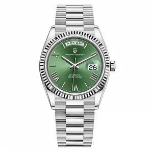 Pagani Design Silver Stainless Steel Green Dial Automatic Watch for Gents - PD1752