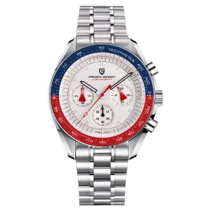 Pagani Design Silver Stainless Steel White Dial Chronograph Quartz Watch for Gents - PD1701