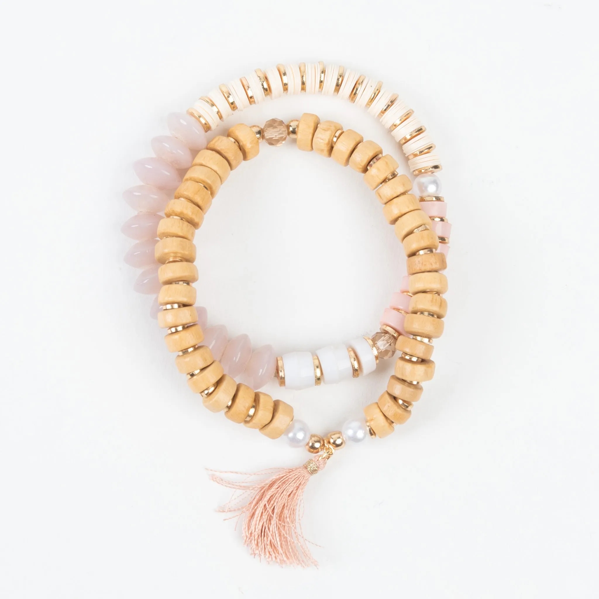 Paloma Mango Wood Layered Stretch Bracelet