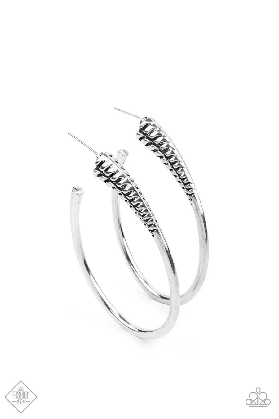Paparazzi Fully Loaded - Silver Hoop Earrings
