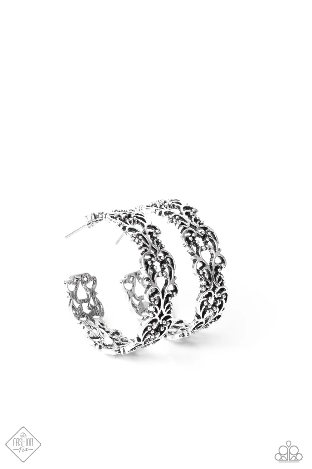 Paparazzi Laurel Wreaths - Silver Earrings