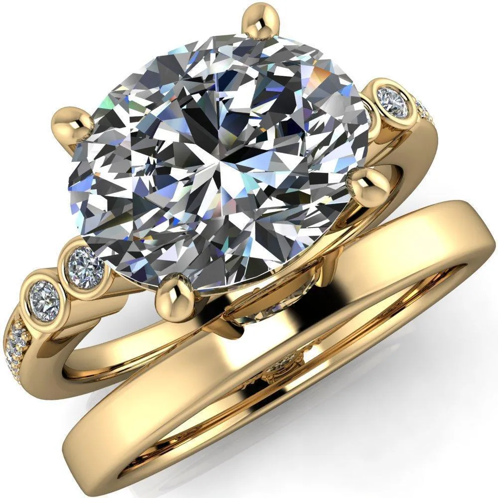 Pascala Oval Center Stone Diamond Side 4 Prong Engagement Ring