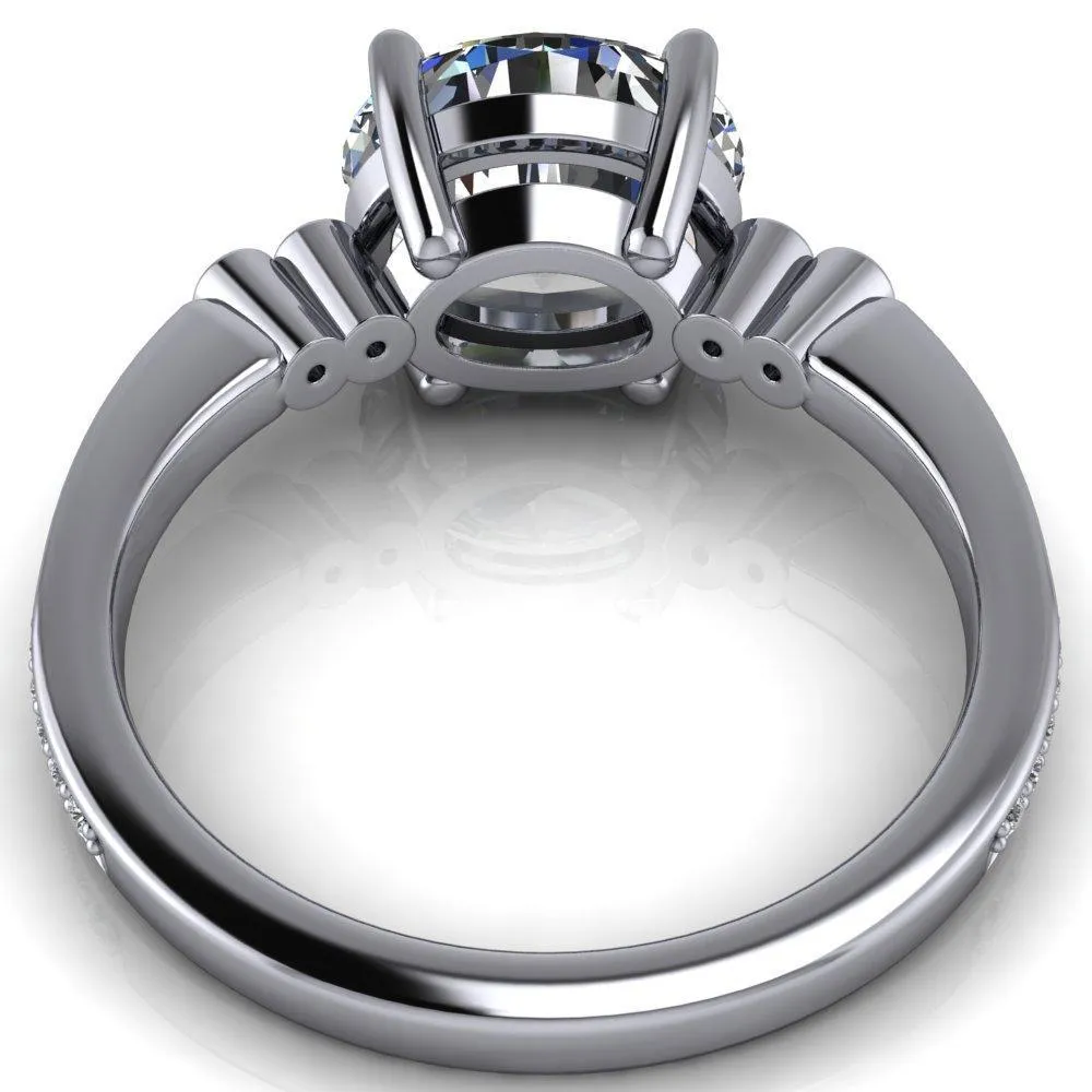 Pascala Oval Center Stone Diamond Side 4 Prong Engagement Ring