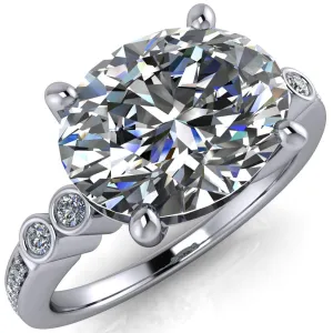 Pascala Oval Center Stone Diamond Side 4 Prong Engagement Ring