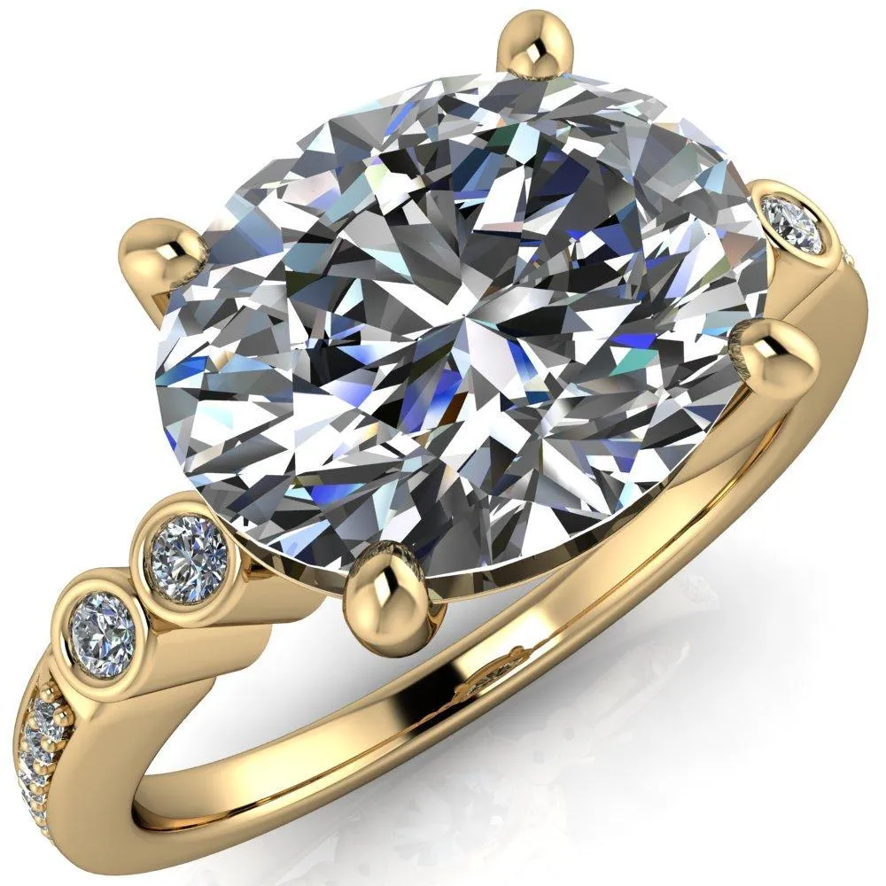 Pascala Oval Center Stone Diamond Side 4 Prong Engagement Ring