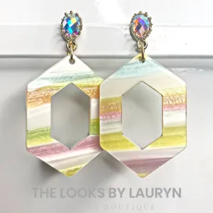 Pastel Hexagon Earrings