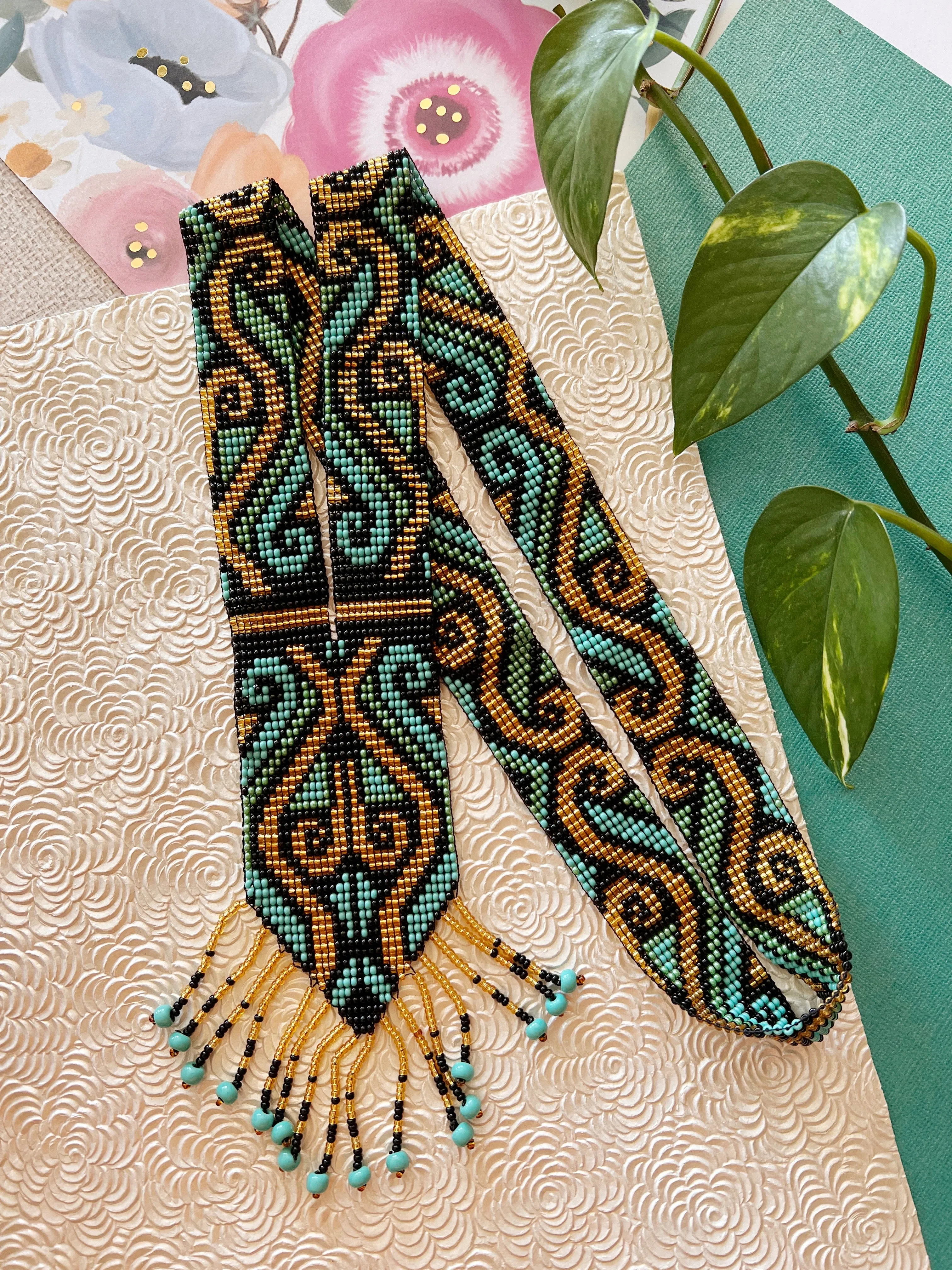 Patty Long Glass Bead Statement Necklace