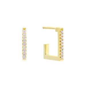 Pavé Square Hoop Earring
