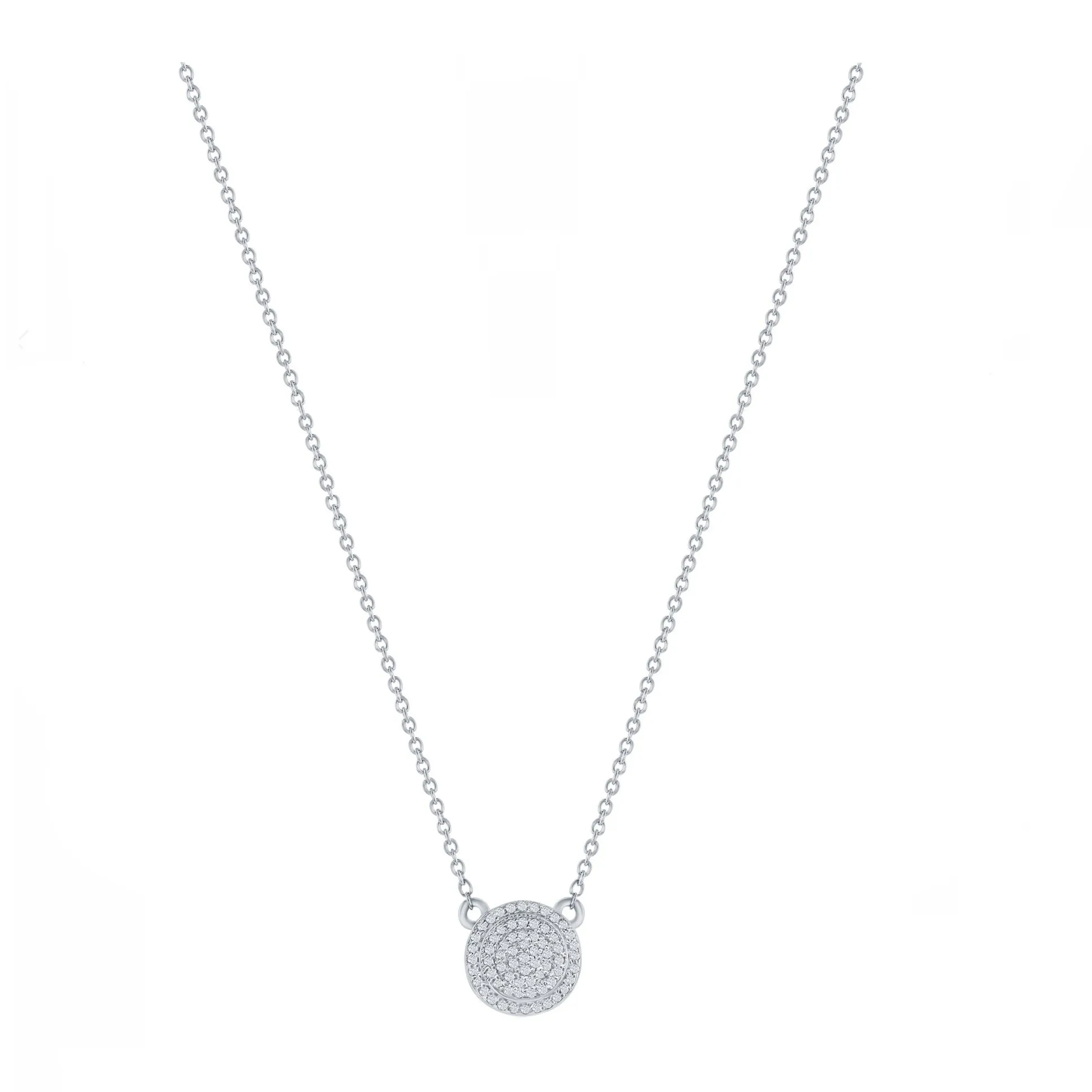 Pave Diamond Disc Necklace