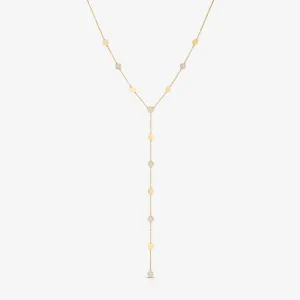 Pave Disc Lariat Necklace