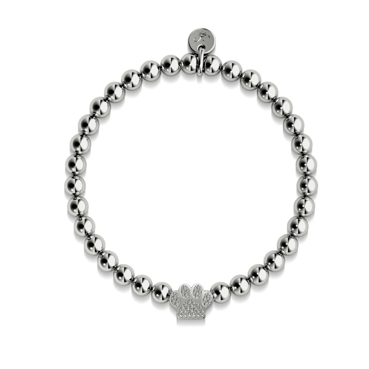 Paw | .925 Sterling Silver | CZ Diamond Pup Print Bracelet