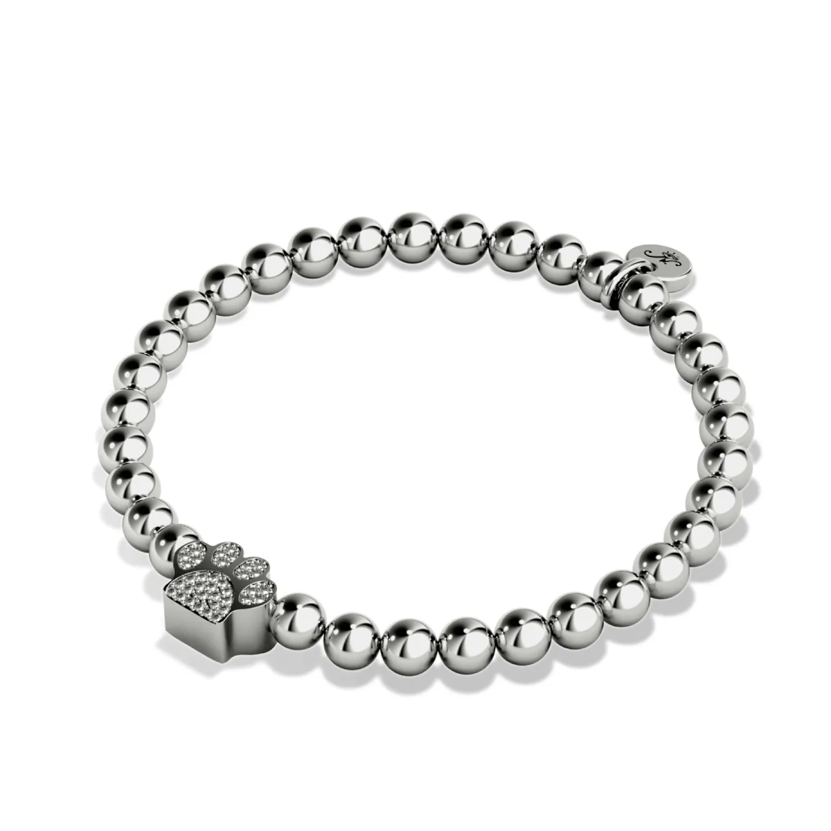 Paw | .925 Sterling Silver | CZ Diamond Pup Print Bracelet