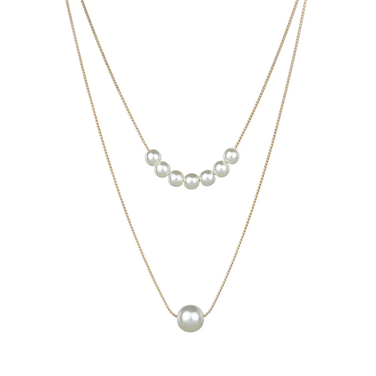 Pearl & 18K Gold-Plated Beaded Layered Necklace