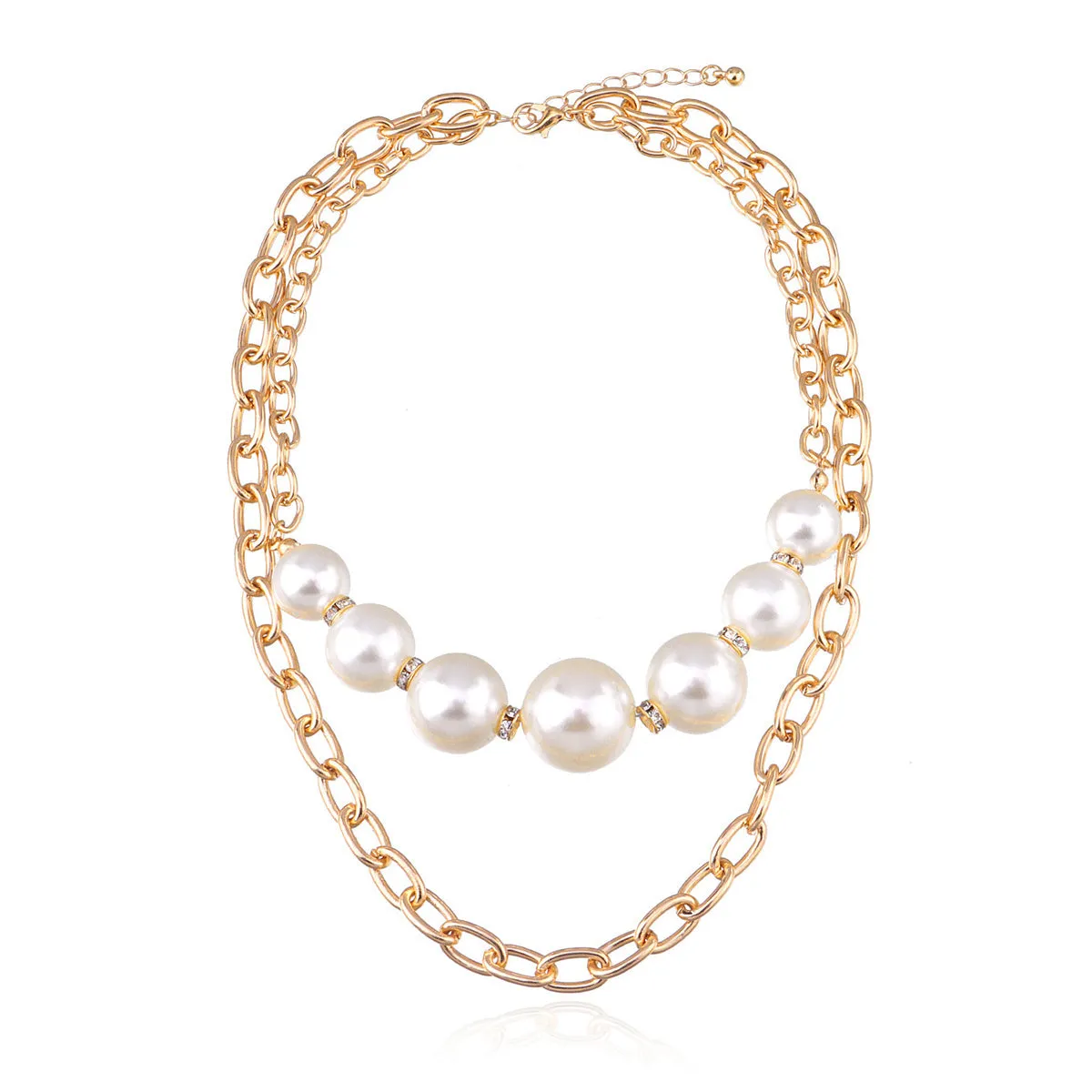Pearl & Cubic Zirconia 18K Gold-Plated Layered Pendant Necklace