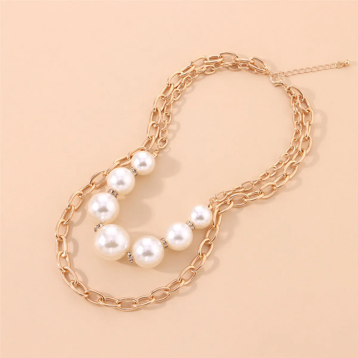Pearl & Cubic Zirconia 18K Gold-Plated Layered Pendant Necklace
