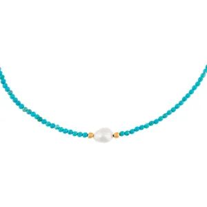 Pearl Turquoise Beaded Necklace
