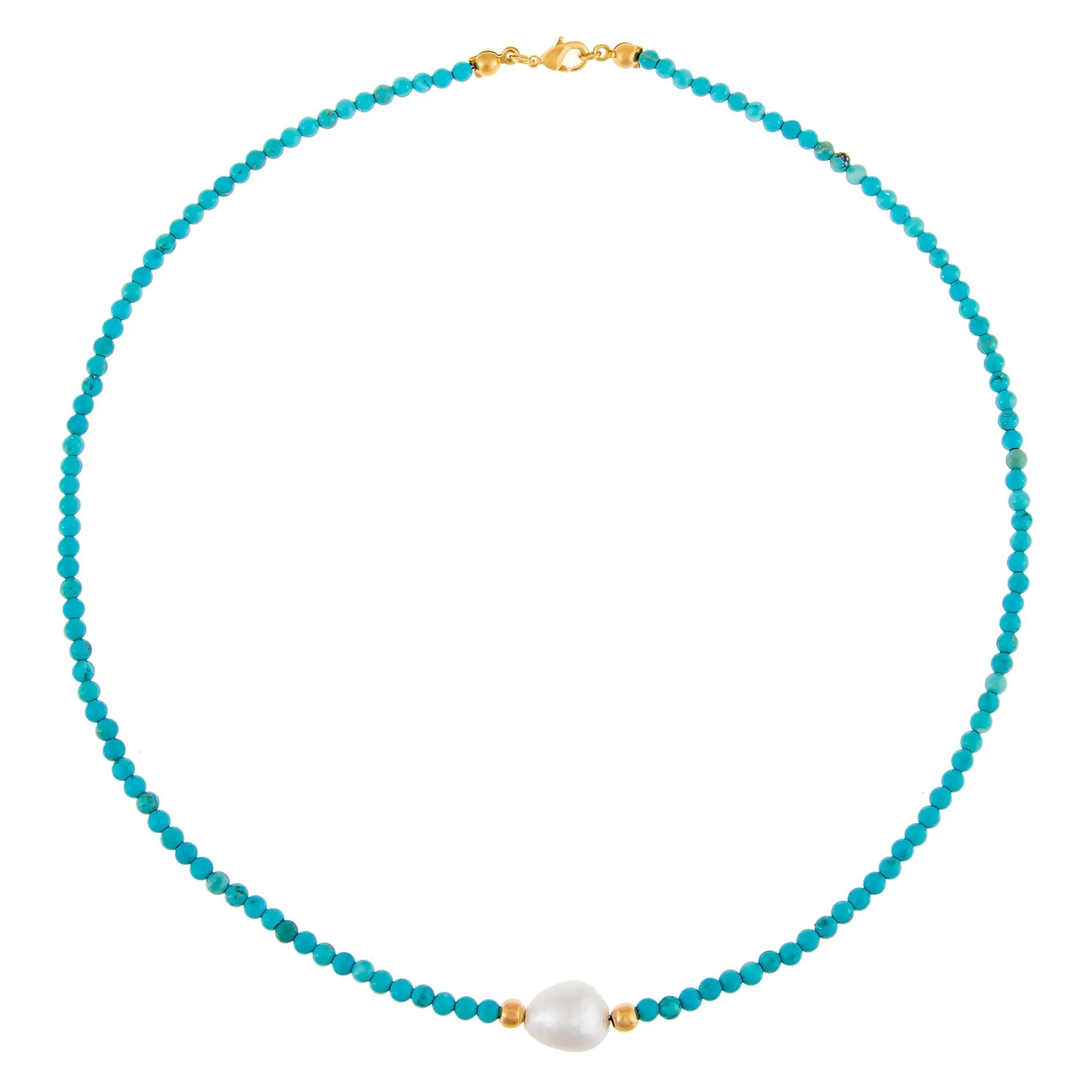 Pearl Turquoise Beaded Necklace