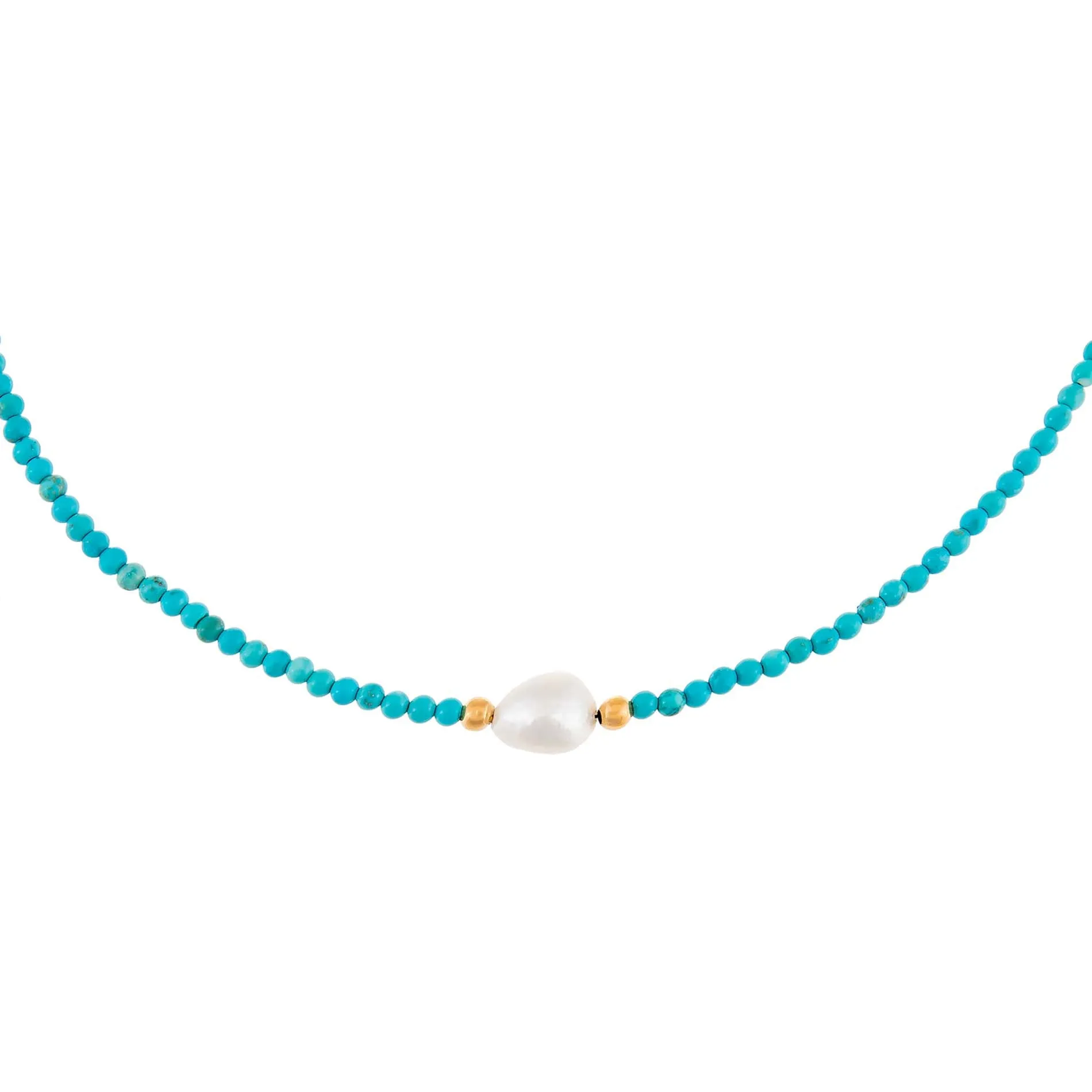 Pearl Turquoise Beaded Necklace