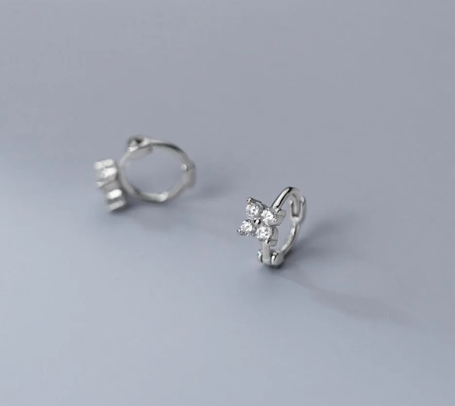 Pedals Flower Small Huggie Stud Earring-SH048