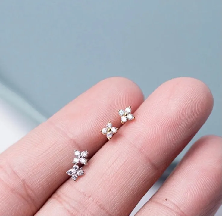 Pedals Flower Small Huggie Stud Earring-SH048