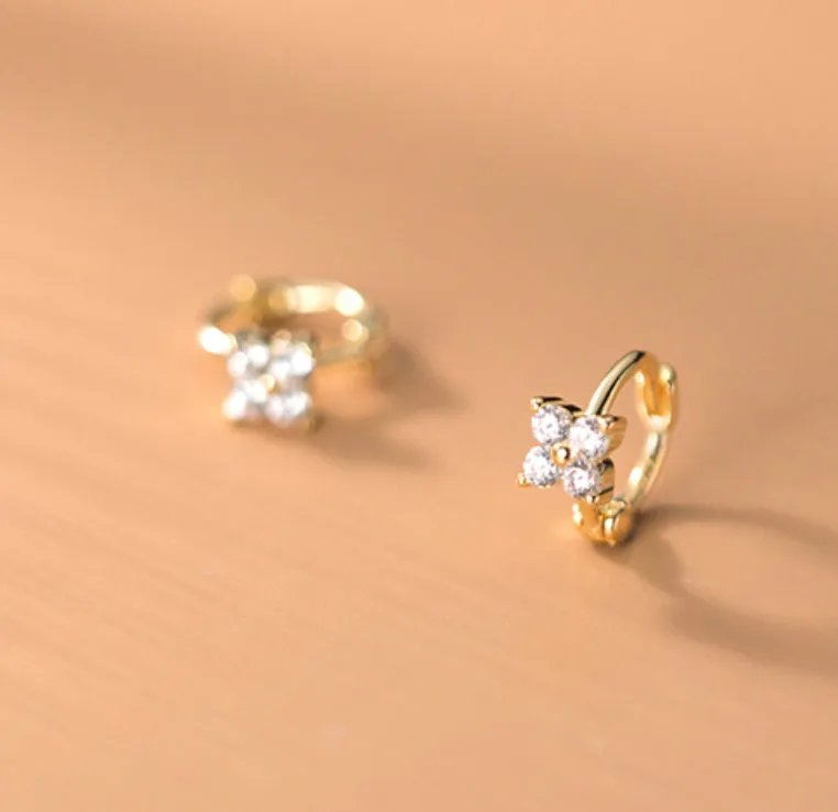 Pedals Flower Small Huggie Stud Earring-SH048