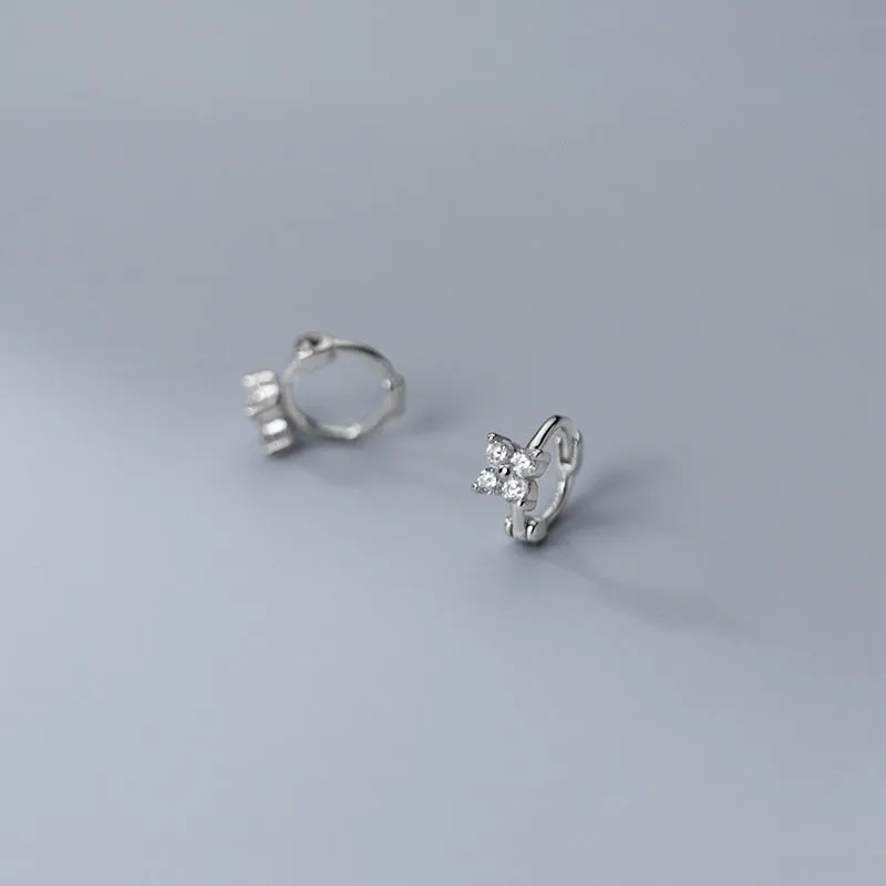 Pedals Flower Small Huggie Stud Earring-SH048