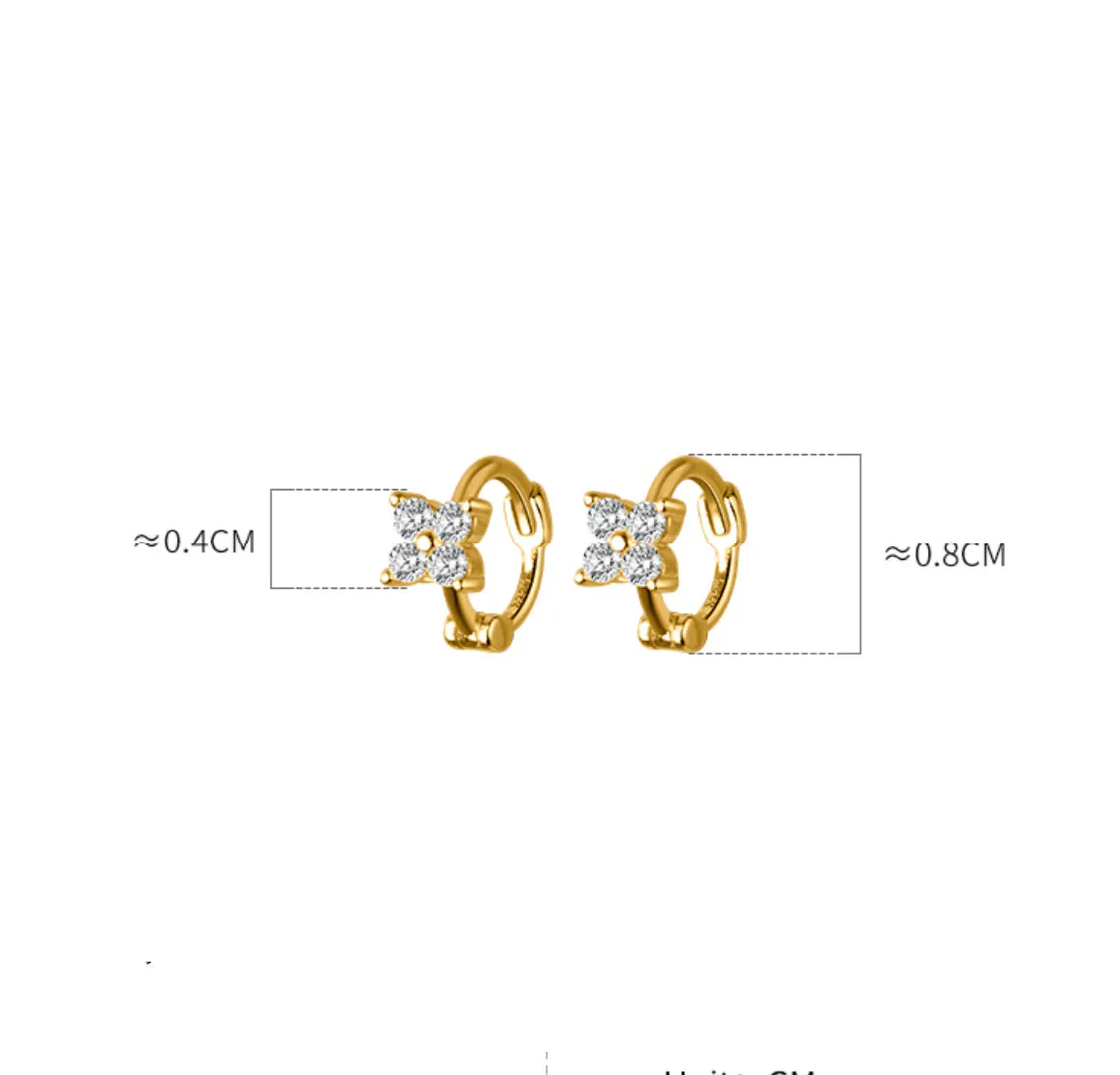 Pedals Flower Small Huggie Stud Earring-SH048