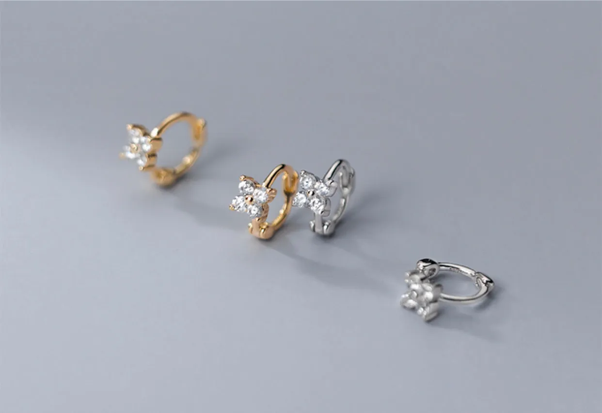 Pedals Flower Small Huggie Stud Earring-SH048