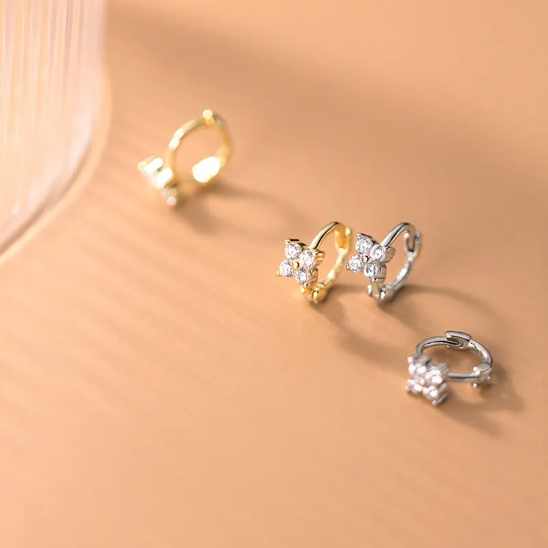Pedals Flower Small Huggie Stud Earring-SH048