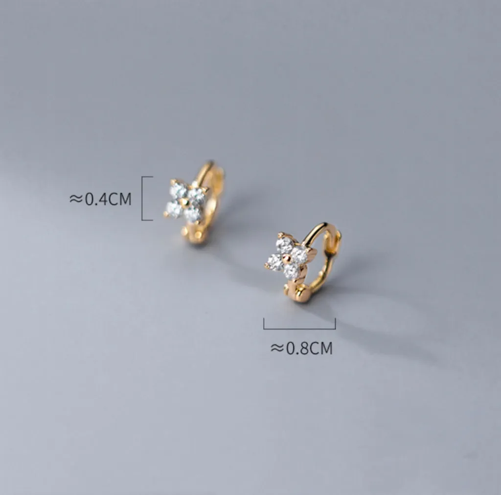 Pedals Flower Small Huggie Stud Earring-SH048