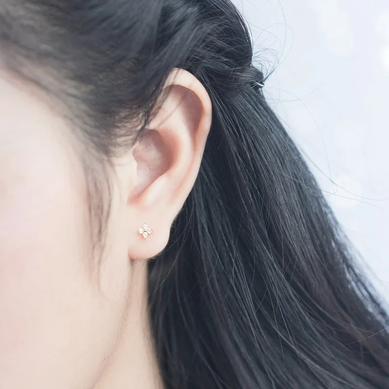 Pedals Flower Small Huggie Stud Earring-SH048