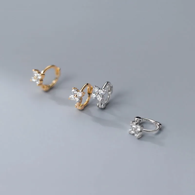 Pedals Flower Small Huggie Stud Earring-SH048