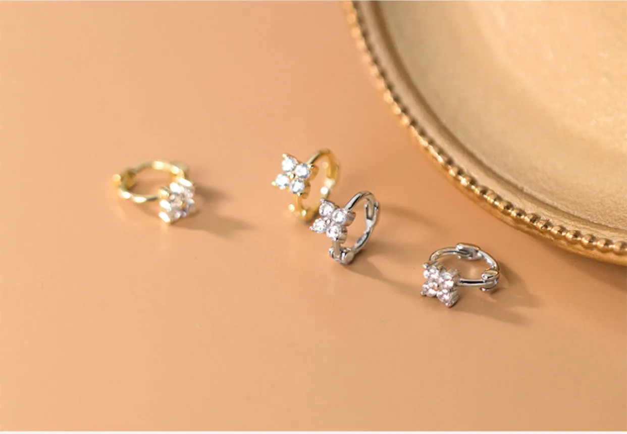 Pedals Flower Small Huggie Stud Earring-SH048