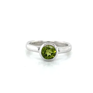 Peridot Solitaire Bezel Ring