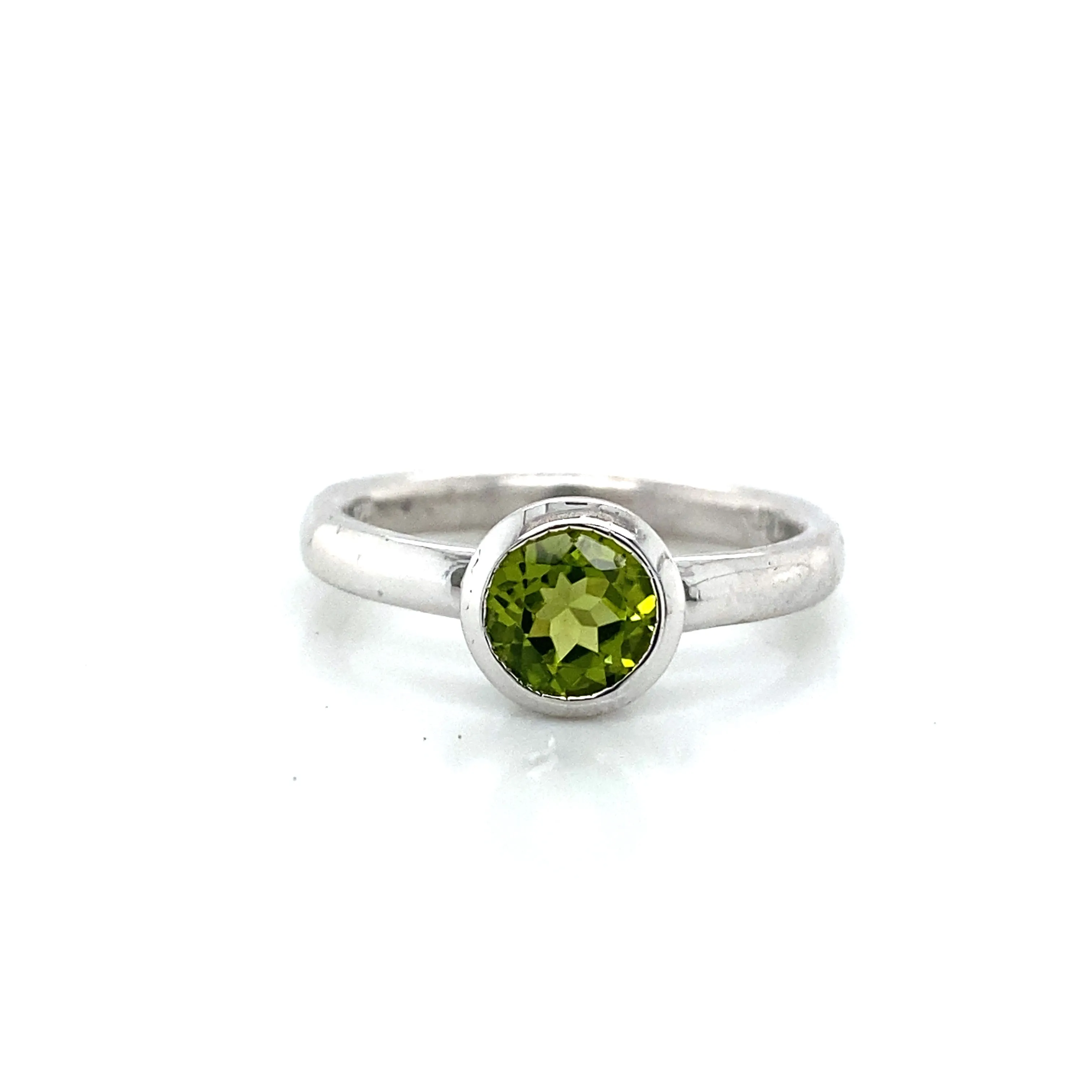 Peridot Solitaire Bezel Ring