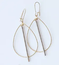 Petite Double Bail Hoop Spike - Gold & Silver