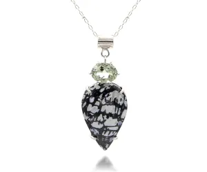 Petrified Spruce Wood Green Amethyst Necklace