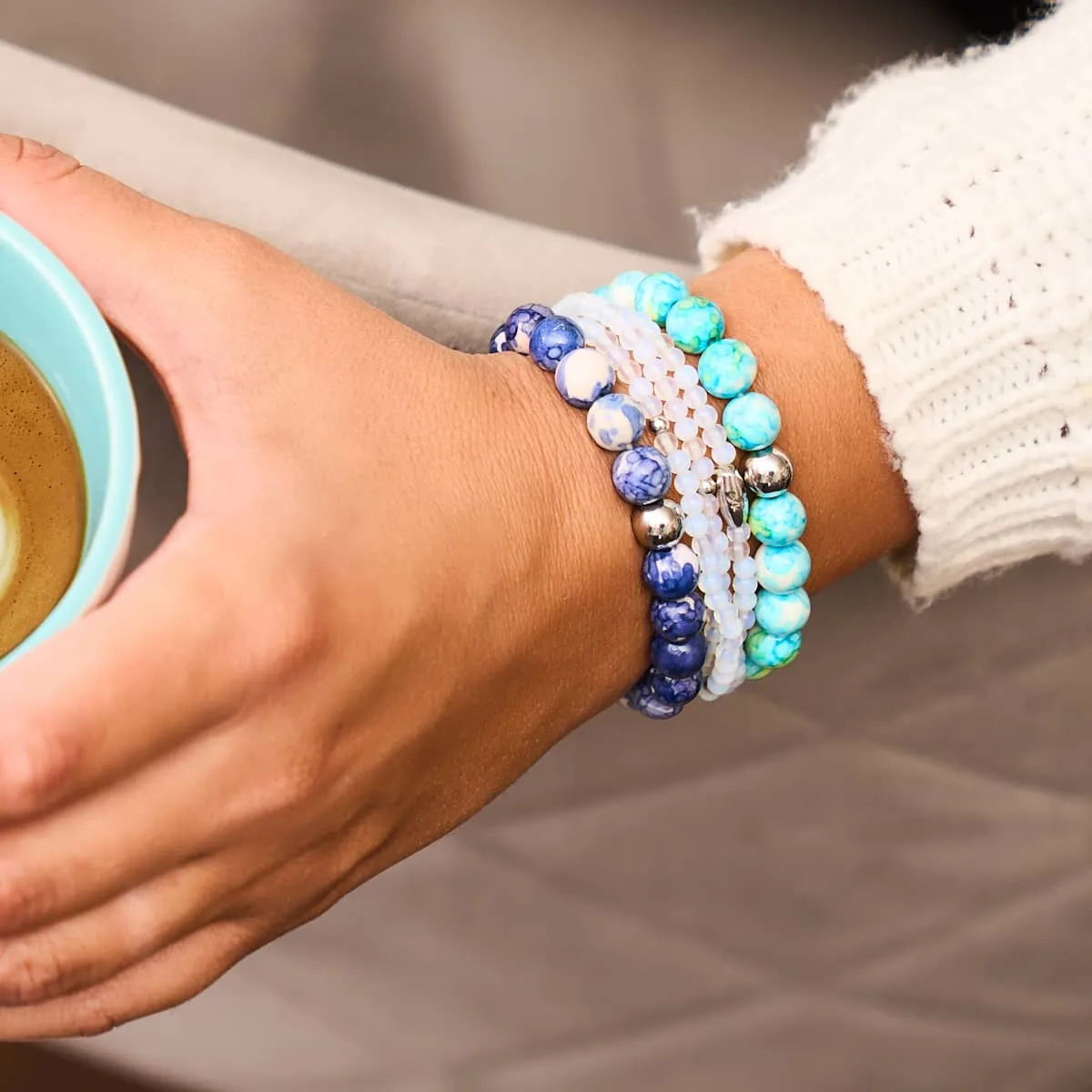 Picasso Porcelain Bracelet | Cobalt and Cream
